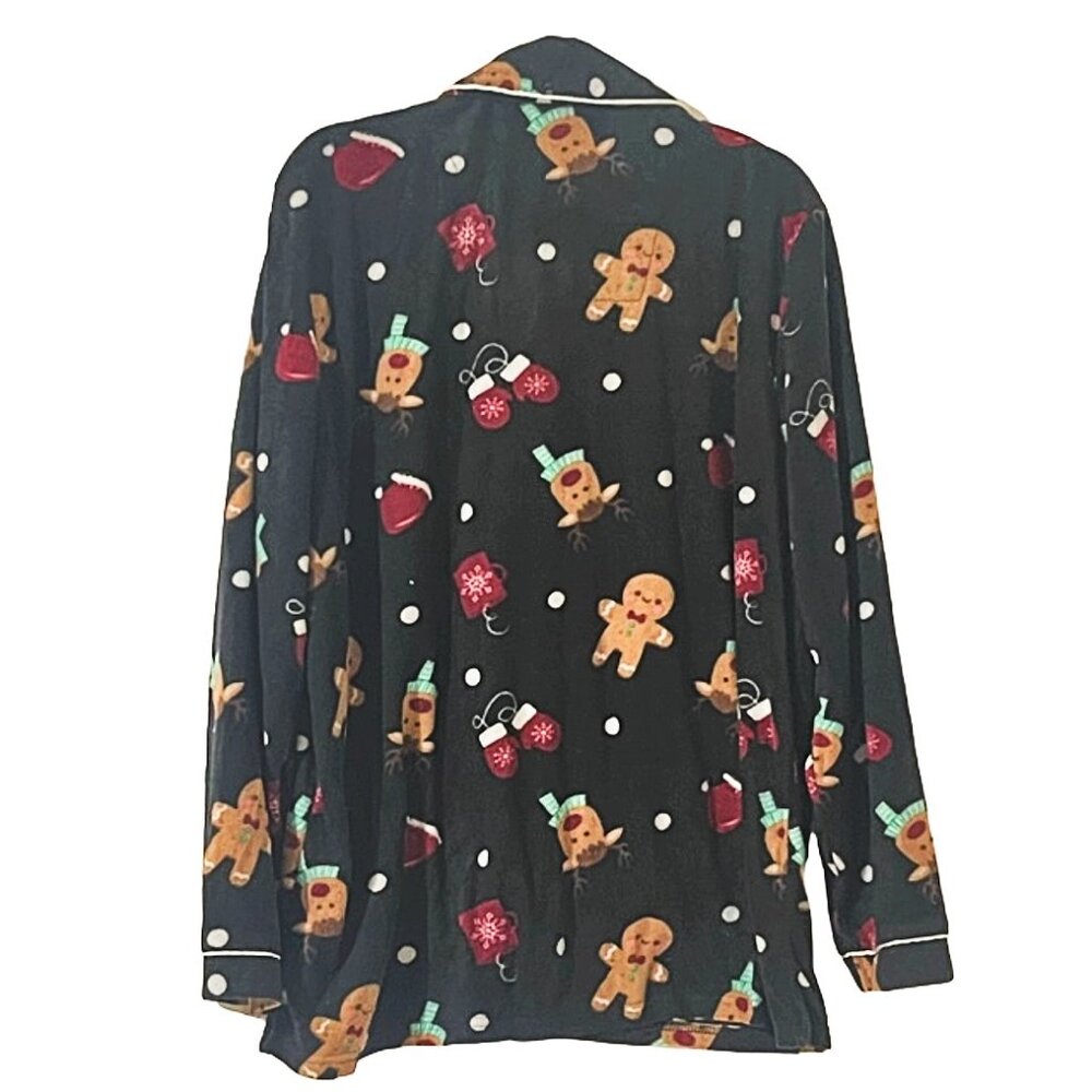 🎄 Gingerbread Man Pajama Set – Comfy Two-Piece • Holiday Print • Notch Collar - Picture 5 of 7